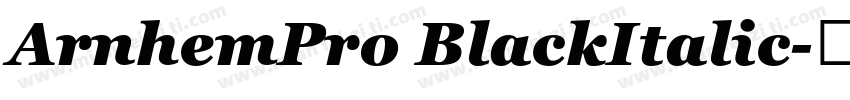 ArnhemPro BlackItalic字体转换